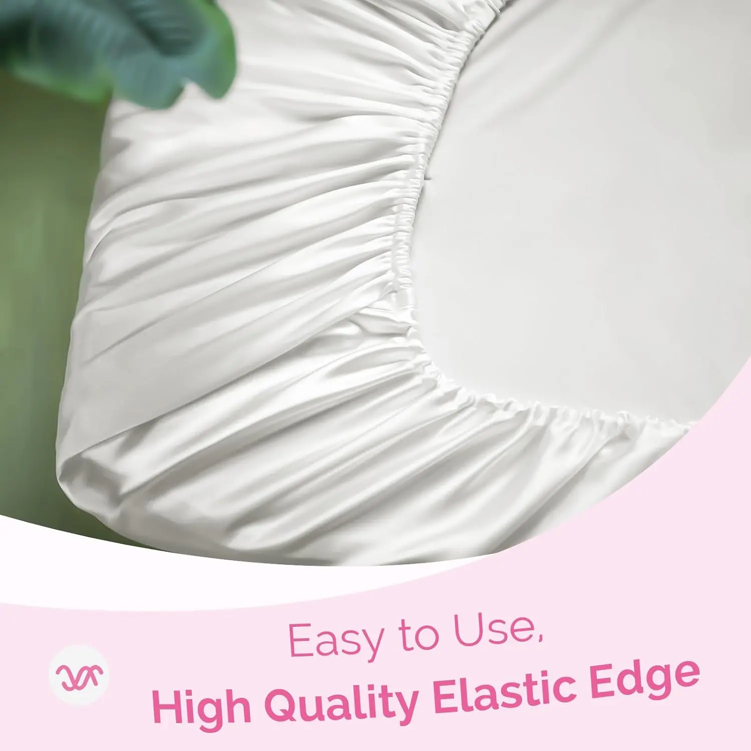 Satin Pillowcases for Hair Protection - 1Pc Pillow Cases, Elastic Band Standard Satin Pillowcases Luxury Silky Pillow Cases
