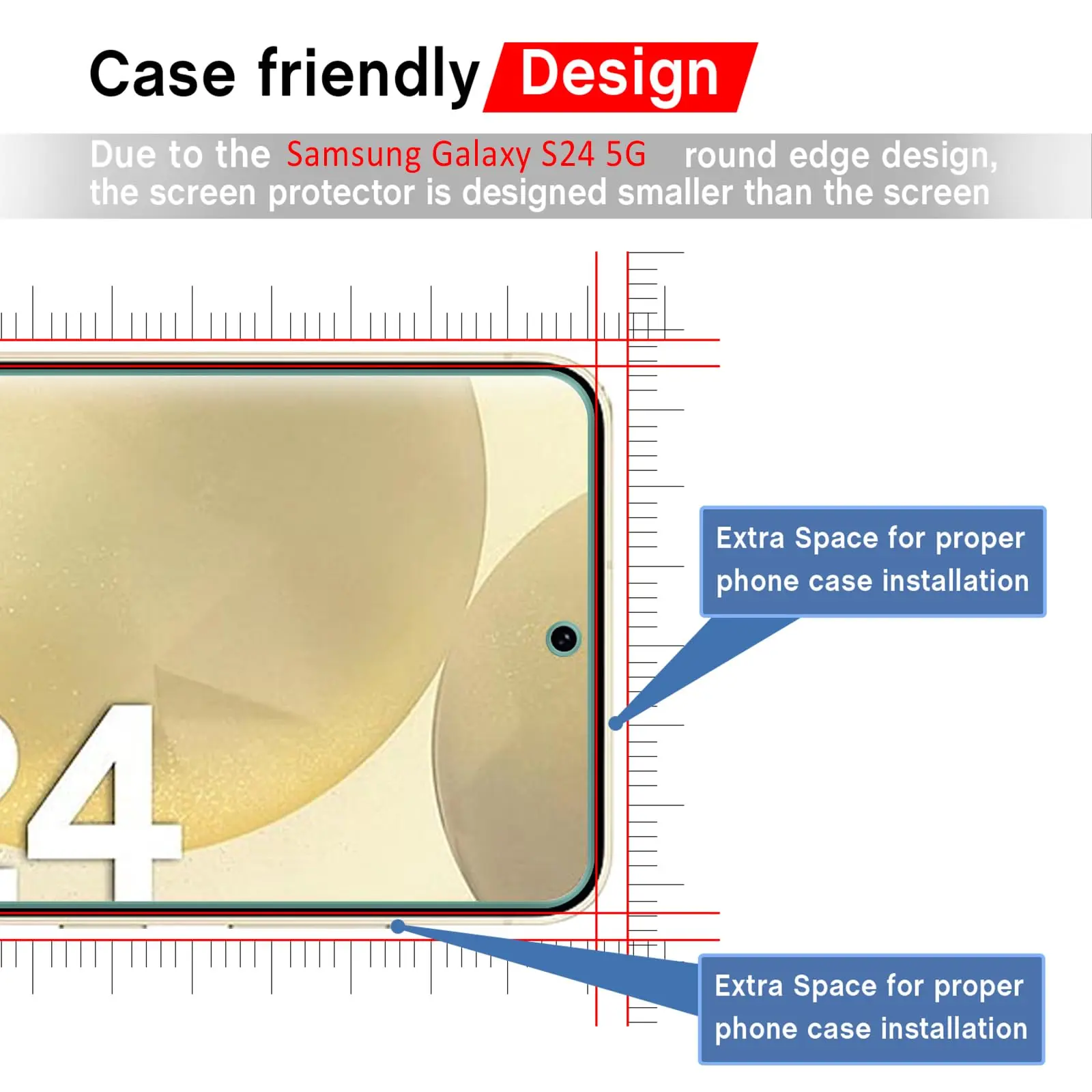 Screen Protector For Samsung Galaxy S24 5G Tempered Glass HD Crystal 9H High Aluminum Fingerprint Unlock