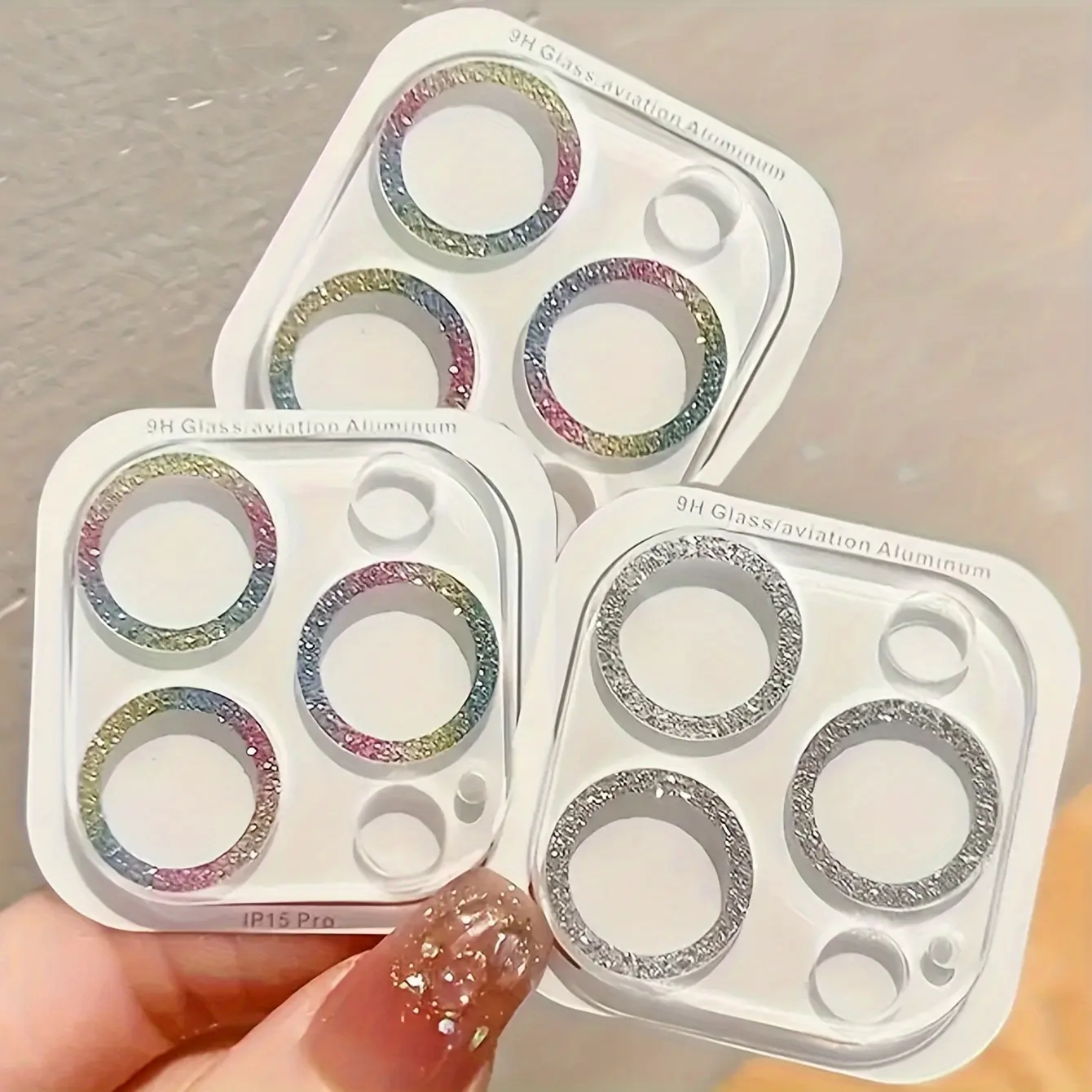 Bling Glitter Full Cover Camera Lens Protection For iPhone 16 Pro Max 15 14 13 11 Tempered Glass Lens Protector Film Back Cover