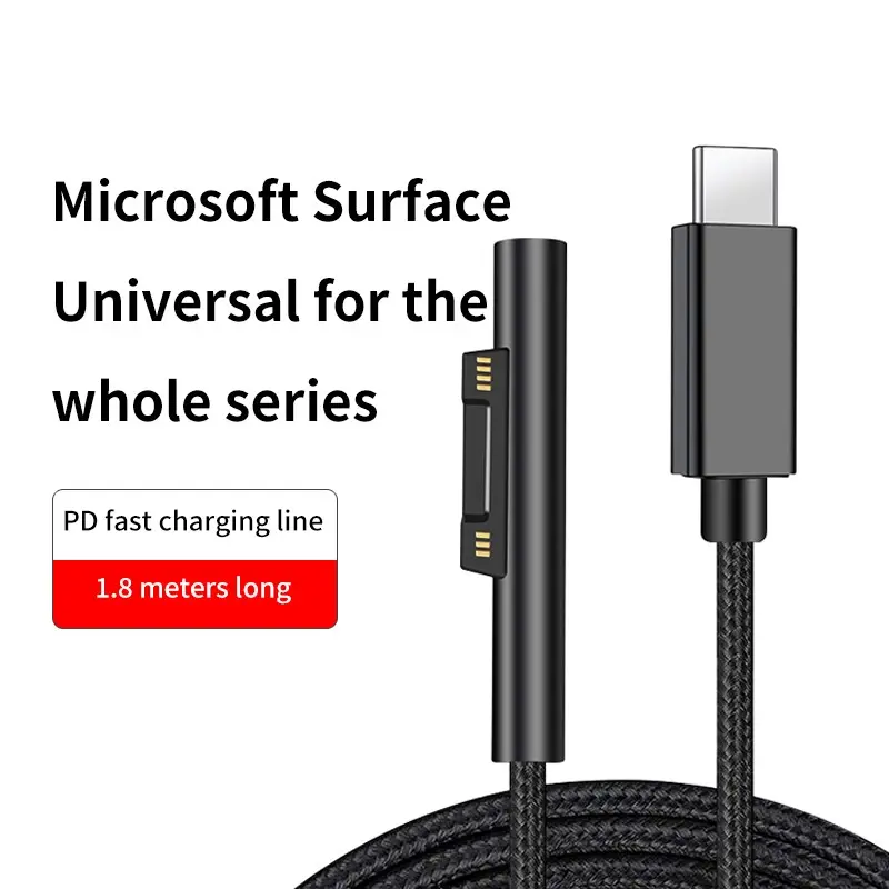 USB C Power Supply Charger 65W 15V 3A Adapter for Microsoft Surface Pro X 8 7 6 5 4 3 Type C PD Tablet Fast Charging Plug