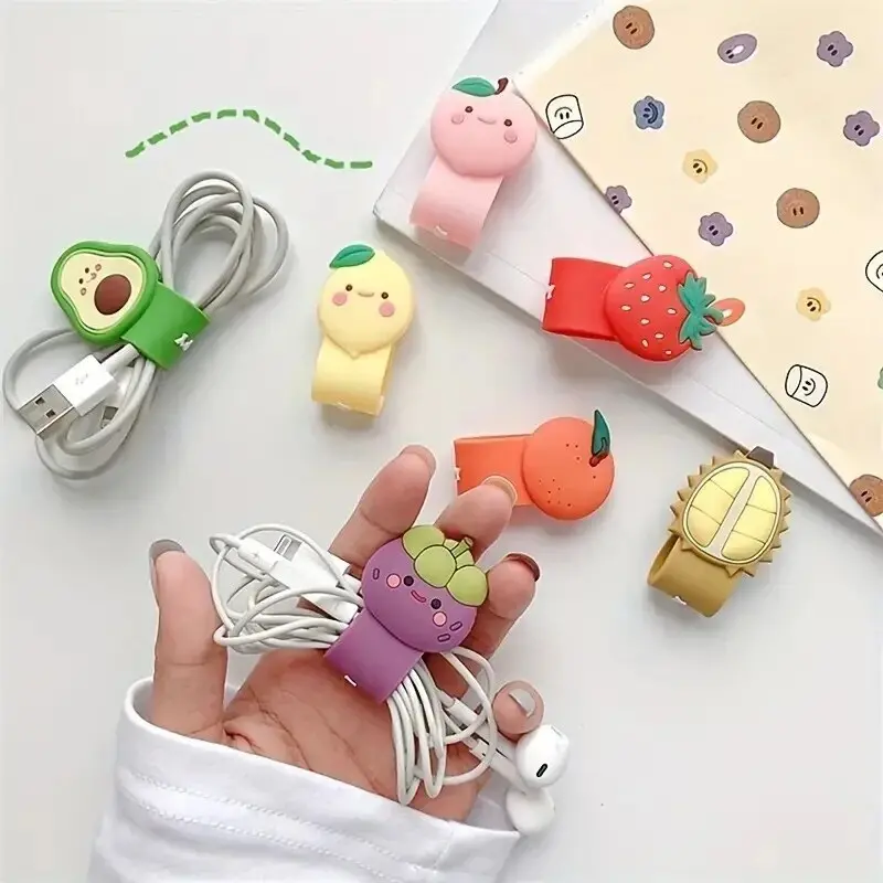 10PC Hot Headset Silicone Multifunction Data Line Storage Winder Cable Protector Cute Cartoon Cord Protector