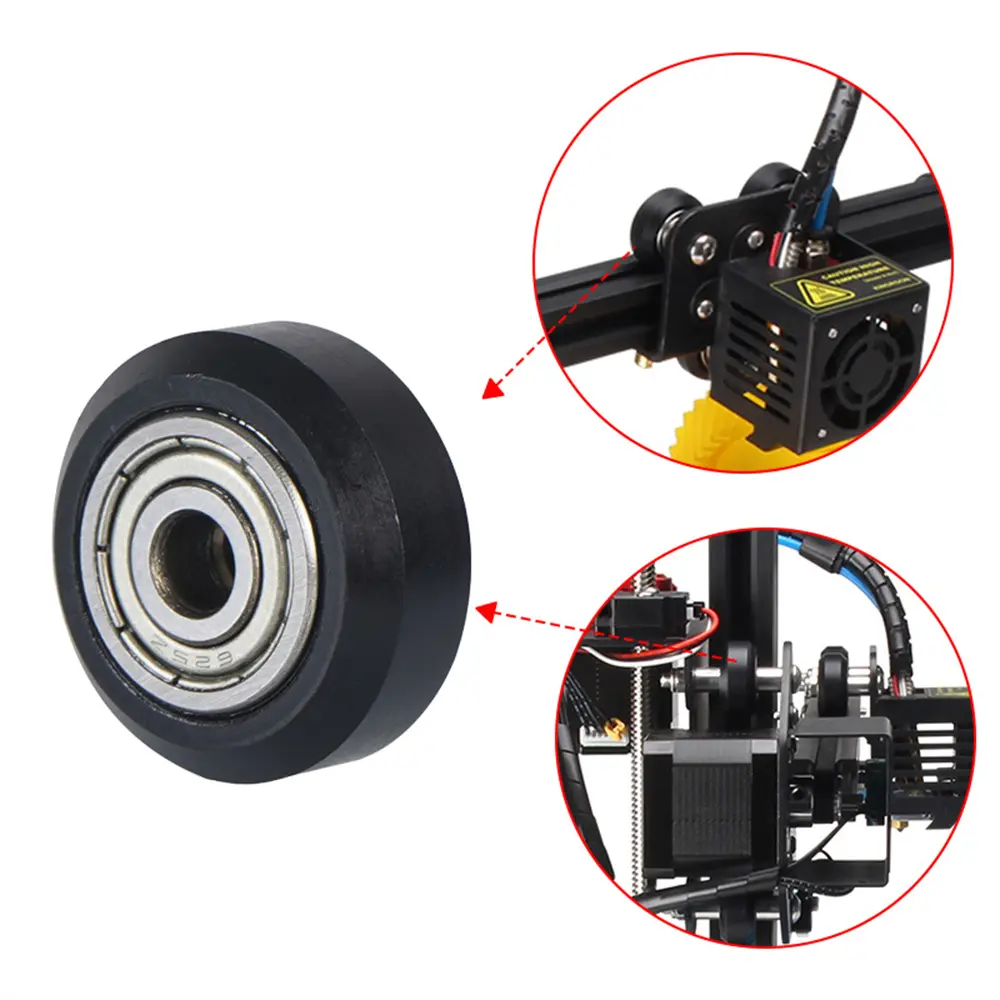 12 PCS POM Pulley V-slot Linear Rail Ball Bearing 3D Printer Parts CNC Clear Polycarbonate V Wheel Plastic Wheel