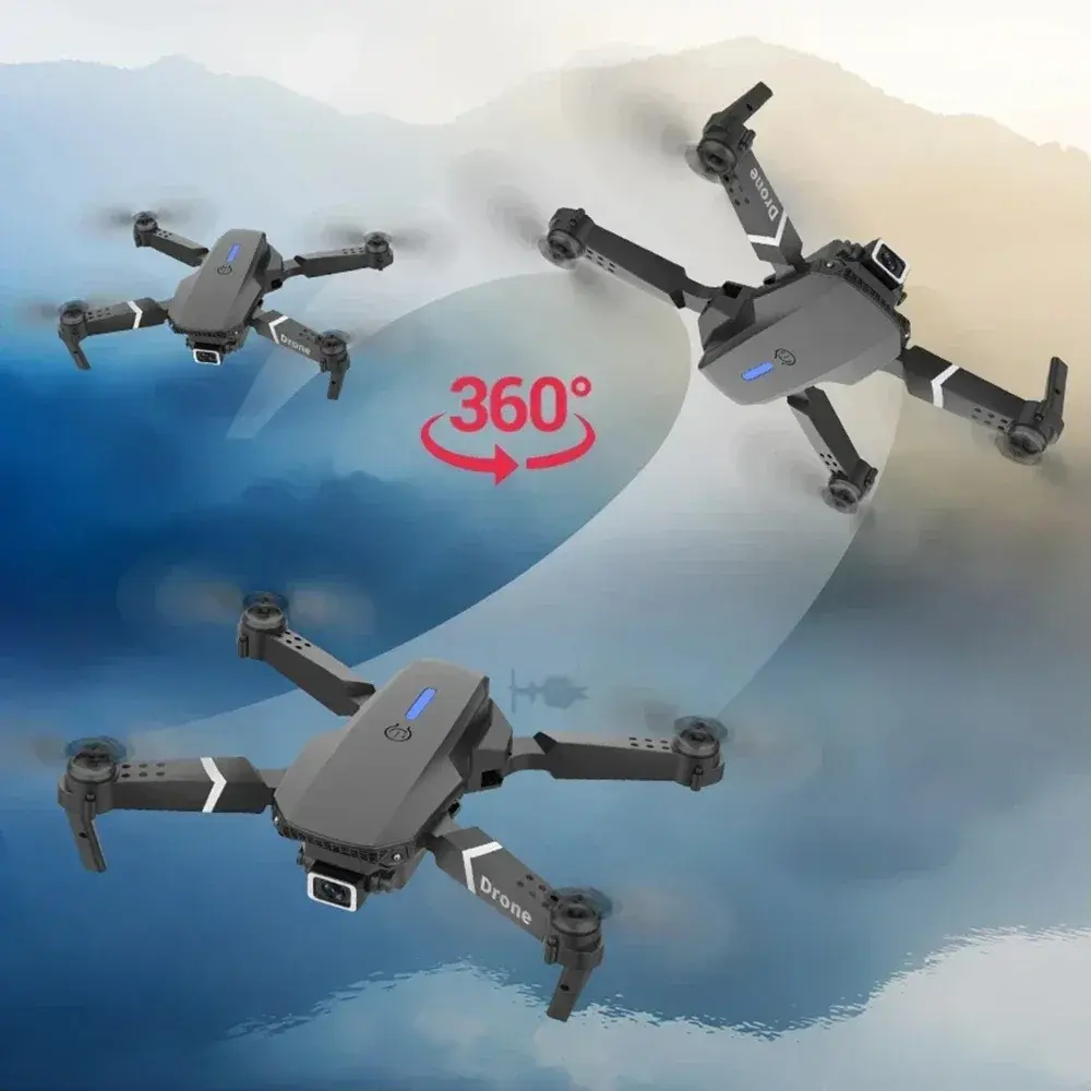 Professional 4K Wide Angle Drone E88 with HD Camera WiFi FPV Height Hold Foldable RC Quadrotor for Kids Toys