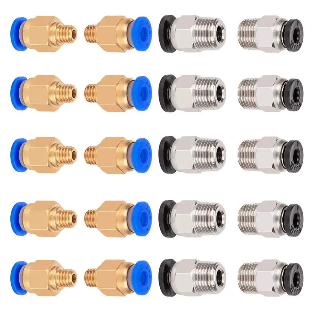 10Pcs PC4-M6 PC4-M10 Pneumatic Fitting PC4-M10 for Creality Ender 3/3 Pro/3 V2 Ender 5/5 Pro/5 Plus CR-10 3D Printer Parts