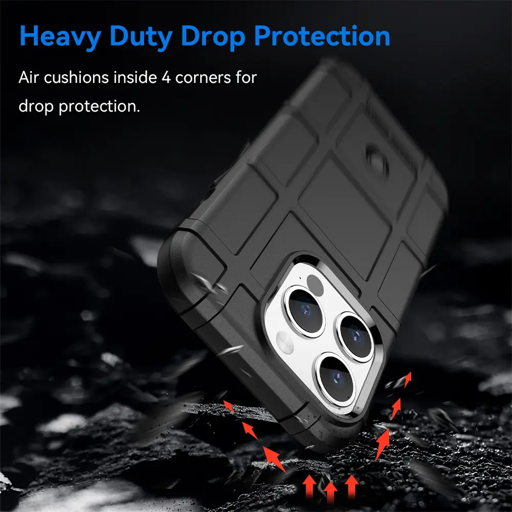 For Apple iPhone 15 Pro Max 14 13 12 11 Rugged Shield Bumper Case Protective Shell TPU Phone Cover Armor X Xs Xr 7 8 Plus 6 6s