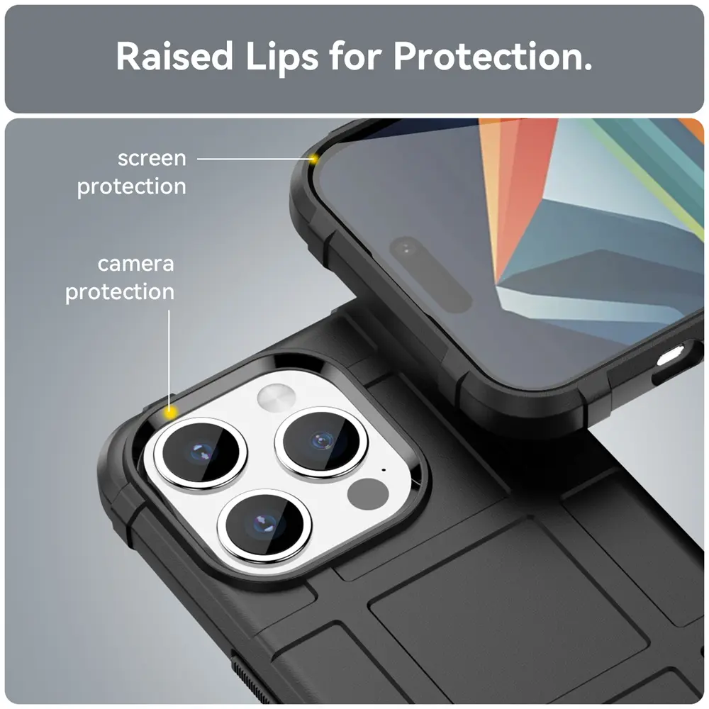 For Apple iPhone 15 Pro Max 14 13 12 11 Rugged Shield Bumper Case Protective Shell TPU Phone Cover Armor X Xs Xr 7 8 Plus 6 6s