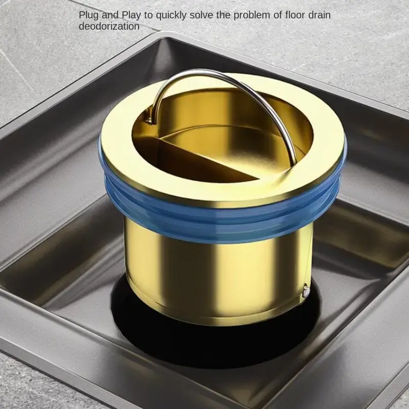 Floor Drain Core, All Copper, Odor Proof Core, Drain Guard Sewer Backflow Preventer, Deodorization Drain Plug Hair Stopper, Hair