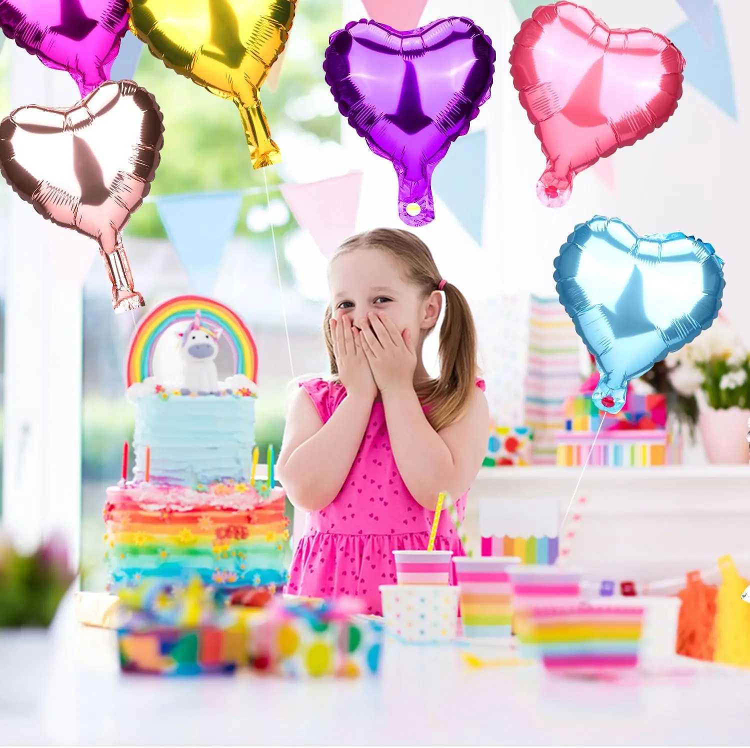 50pcs 10inch heart love aluminum foil balloon baby shower child birthday party wedding decor supplies air balloons Globos