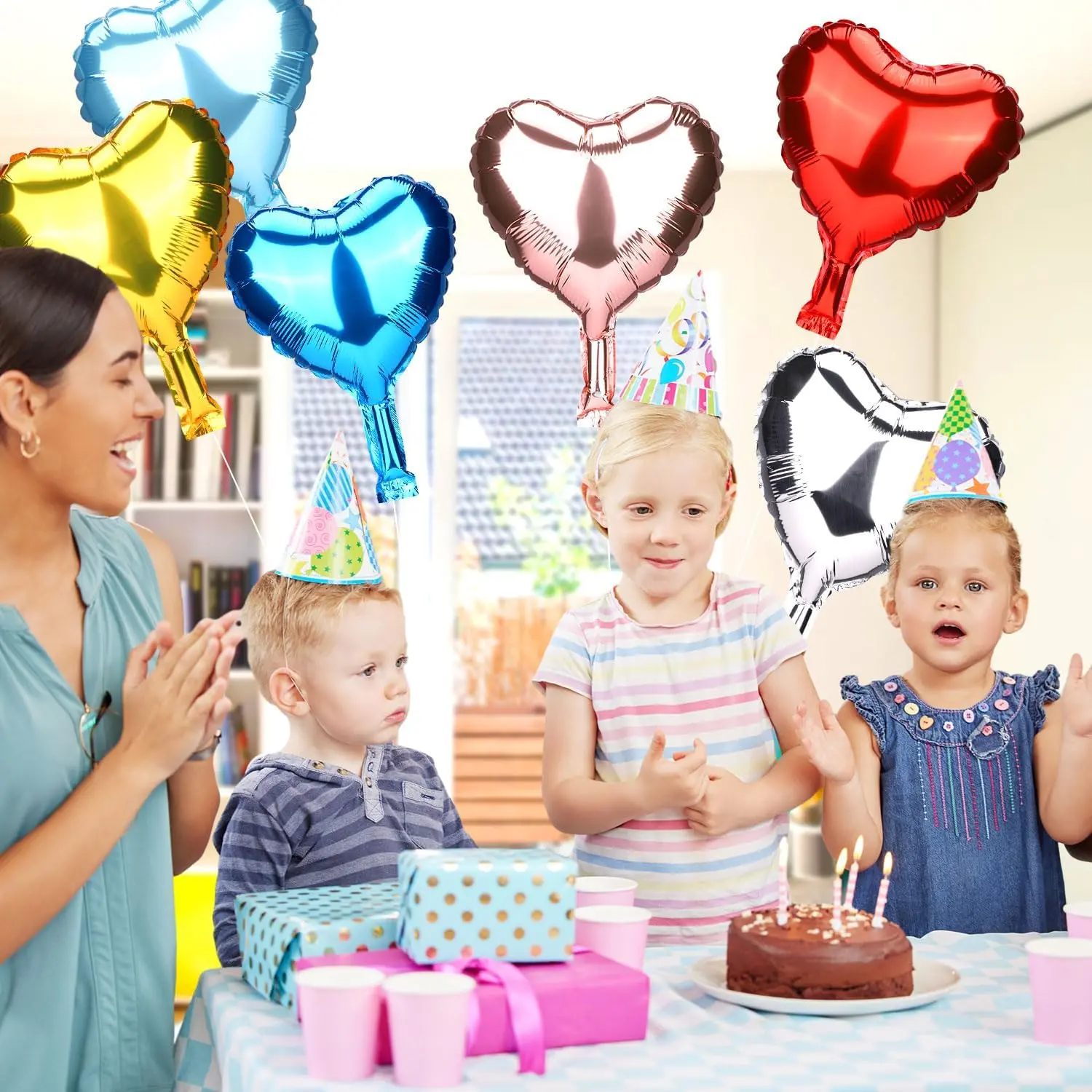 50pcs 10inch heart love aluminum foil balloon baby shower child birthday party wedding decor supplies air balloons Globos