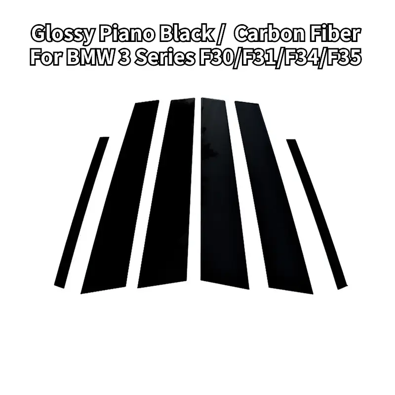 For BMW 3 Series F30 Sedan 2012-2017 2018 Car Pillar Posts Window Trim Cover BC Column Stickers Carbon Fiber Look Decoration