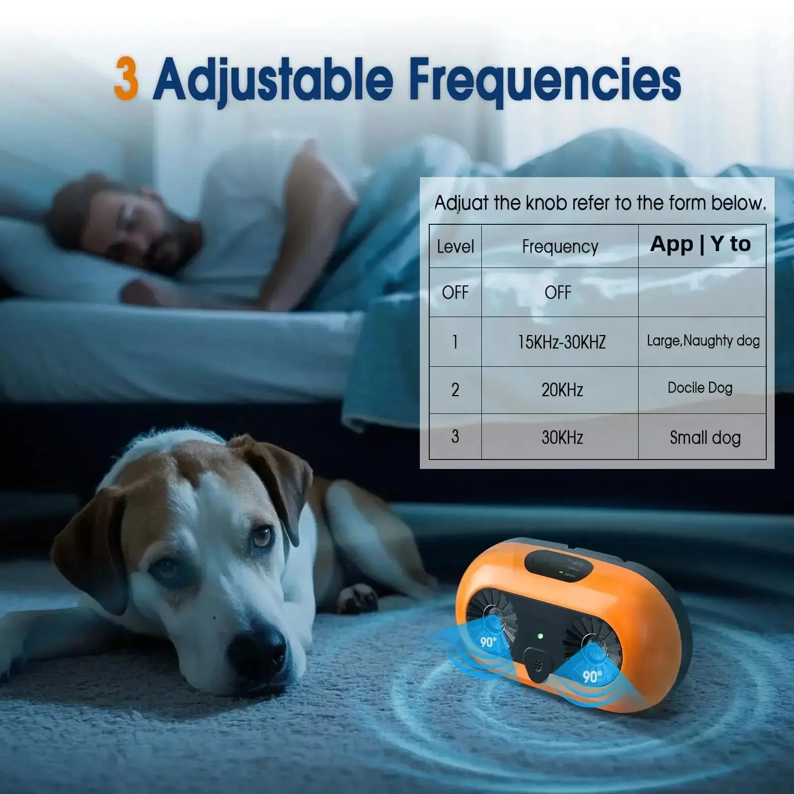 Anti Bark Device for Dogs, Sonic Bark Deterrent with 3 Modes, Rechargeable Barking Box Barking Control Devices IP45 Weatherproof