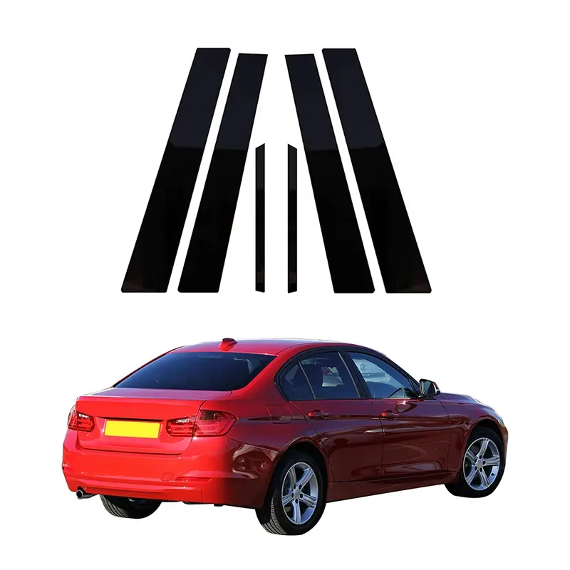 For BMW 3 Series F30 Sedan 2012-2017 2018 Car Pillar Posts Window Trim Cover BC Column Stickers Carbon Fiber Look Decoration