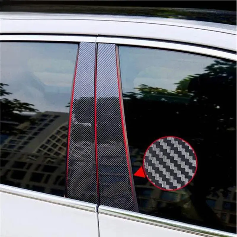 For BMW 3 Series F30 Sedan 2012-2017 2018 Car Pillar Posts Window Trim Cover BC Column Stickers Carbon Fiber Look Decoration