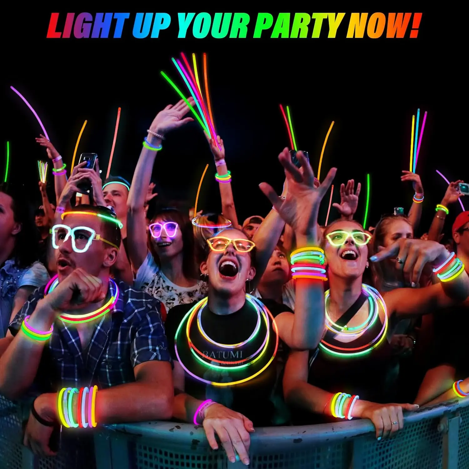 100-1000Pcs Fluorescent Sticks Glow in the Dark Sticks Luminous Sticks Glow Necklaces and Bracelets for Neon Party Supplies