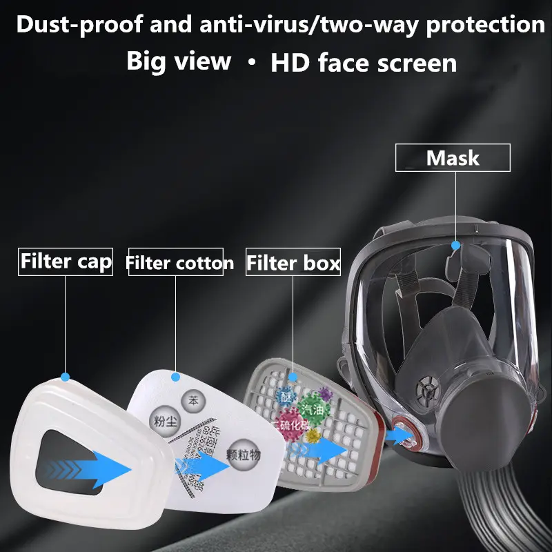 Full face spray protective mask, industrial gas mask respirator, new type 6800 gas mask, mechanical maintenance chemicals.