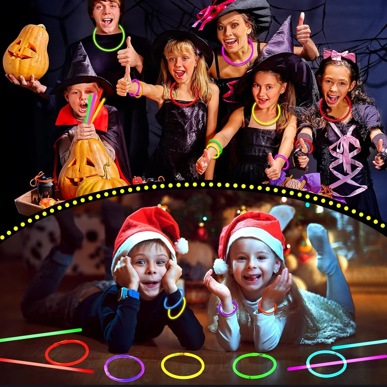 100-1000Pcs Fluorescent Sticks Glow in the Dark Sticks Luminous Sticks Glow Necklaces and Bracelets for Neon Party Supplies