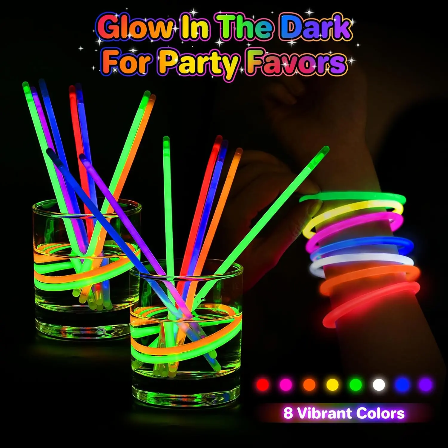 100-1000Pcs Fluorescent Sticks Glow in the Dark Sticks Luminous Sticks Glow Necklaces and Bracelets for Neon Party Supplies