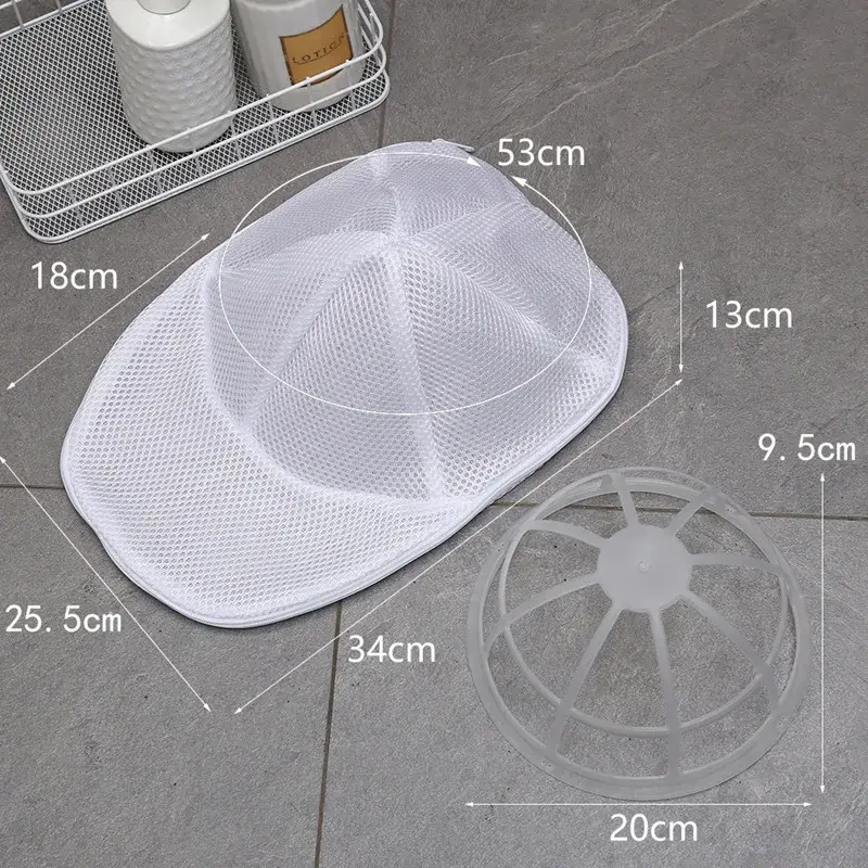 Washing Machine Hat Wash Protector Cap Cleaner Laundry Bag  Small Clothes Wash Bag Anti-Deformation Mesh Organizer Zip Bags