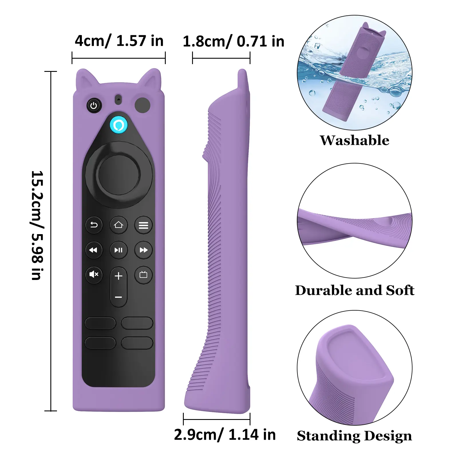 Standing Design Silicone Remote Control Cover Case for Fire TV Stick/Cube Alexa Voice Remote L5B83H L5B83G P4C6EN H69A73 E4GE9R
