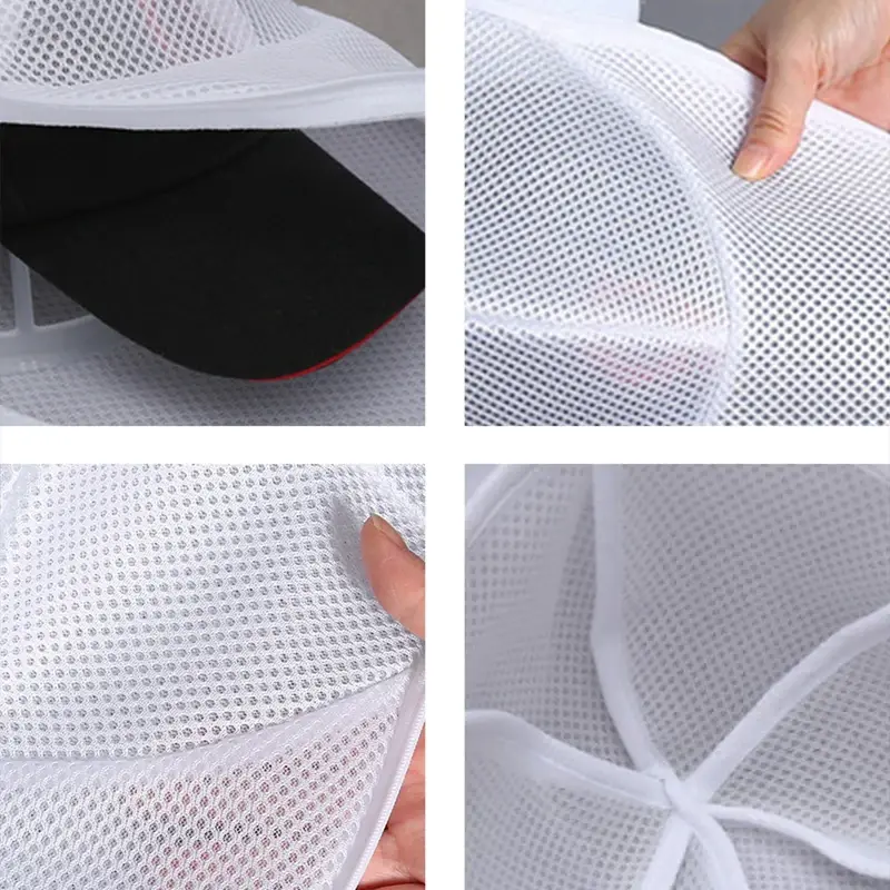 Washing Machine Hat Wash Protector Cap Cleaner Laundry Bag  Small Clothes Wash Bag Anti-Deformation Mesh Organizer Zip Bags