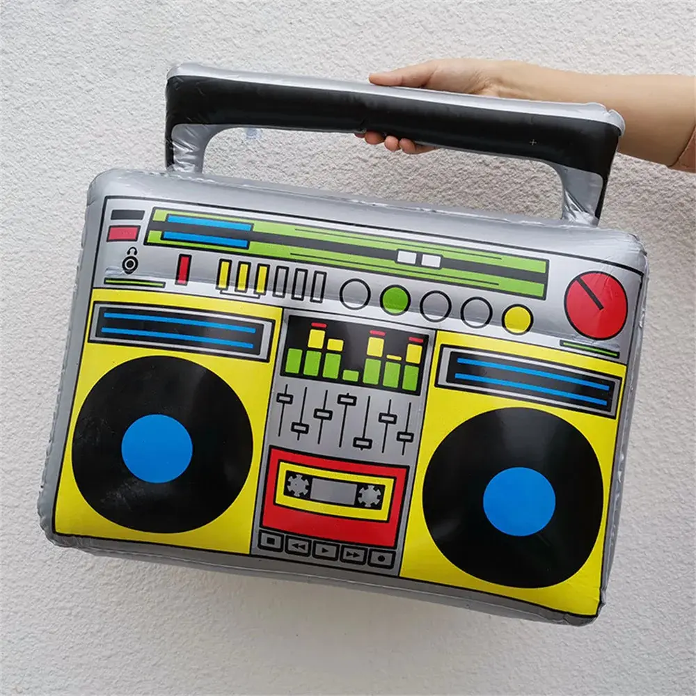 Inflatable Radio Boombox Inflatable Microphones 80s 90s Theme Party Decorations Props Hip Hop Theme Disco Birthday Party