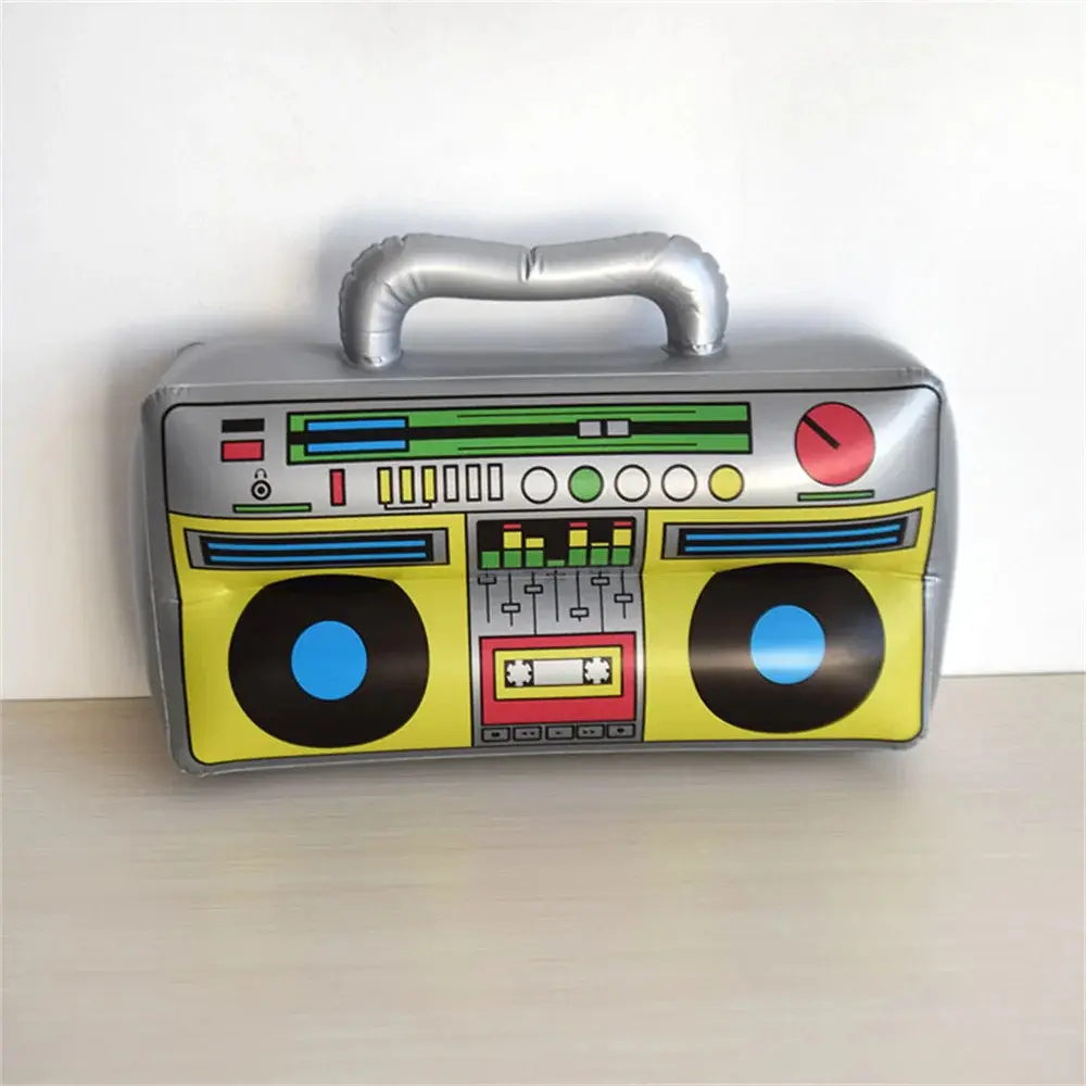 Inflatable Radio Boombox Inflatable Microphones 80s 90s Theme Party Decorations Props Hip Hop Theme Disco Birthday Party