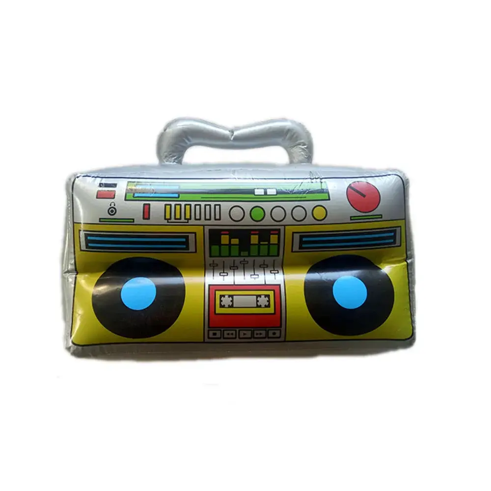 Inflatable Radio Boombox Inflatable Microphones 80s 90s Theme Party Decorations Props Hip Hop Theme Disco Birthday Party