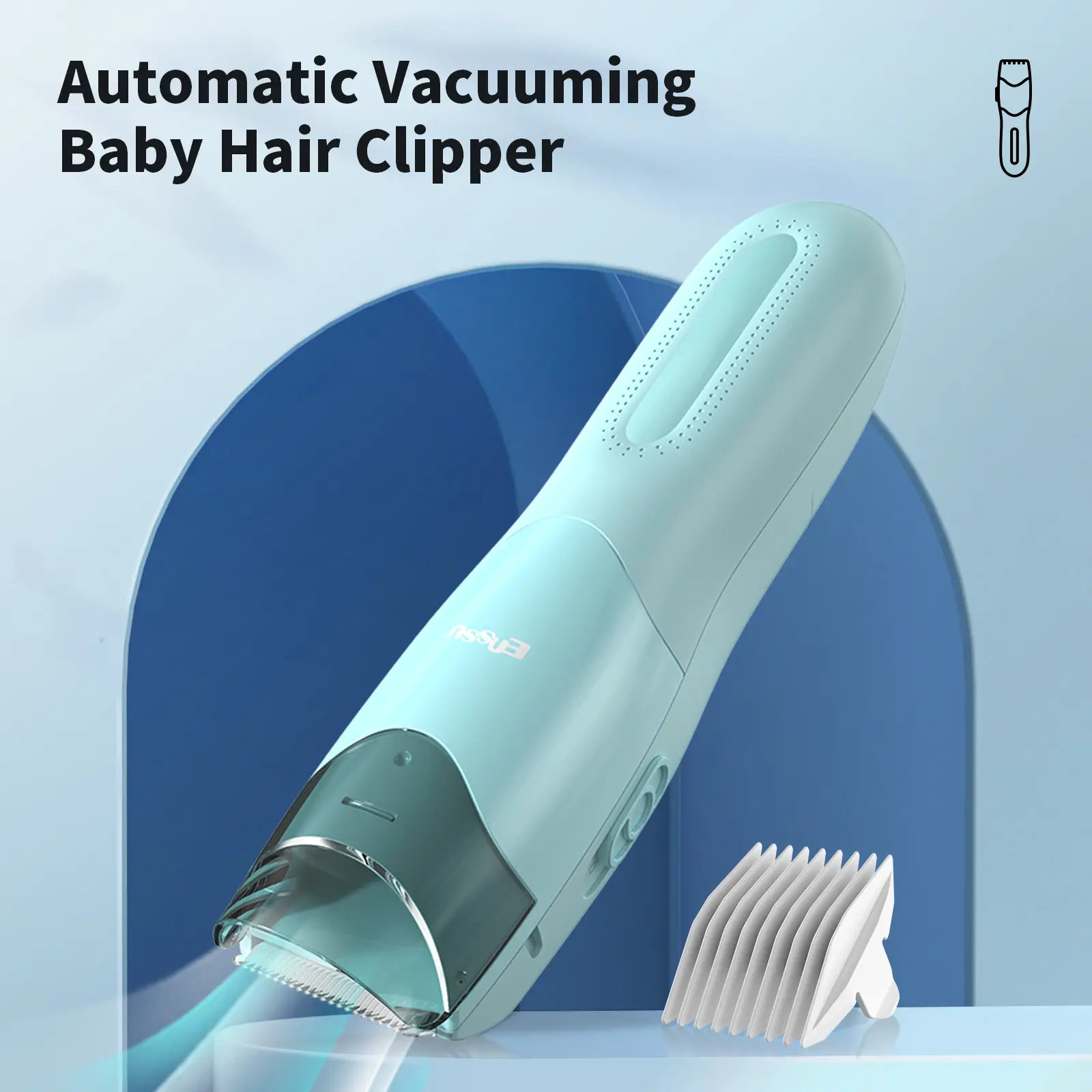 Vacuum Hair Clippers for Kids & Men Rechargeable Cordless Hair Cutting Machine with Safe Ceramic Blade Waterproof Hair Trimmers