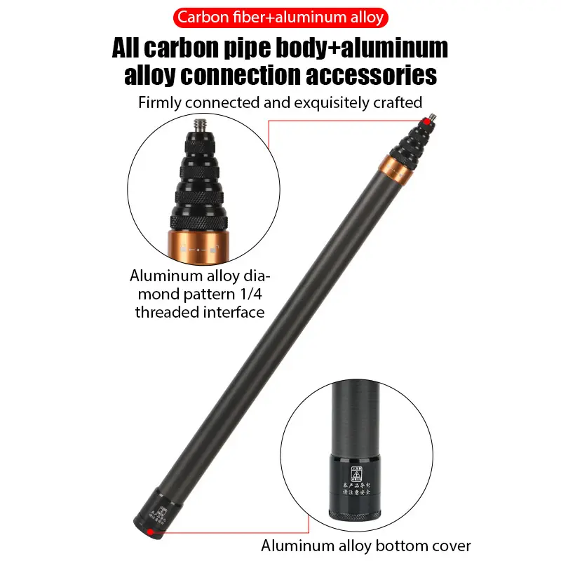 290CM Carbon Fiber Invisible Extended Edition Selfie Stick for Insta360 X3 GO 3 Action 4 Accessories for GoPro Selfie Stick