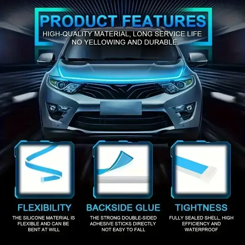 High-end night driving lights, car hood decorative lights, motor vehicle hood lights, hood environmental protection lights