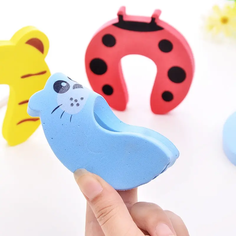 5Pcs/Lot Baby Safety For Newborn Furniture Protection Card Door Stopper Security Cute Animal Care Child Lock Finger Protector