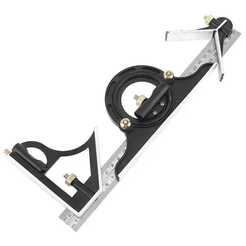 Adjustable Ruler 3 In1 Multi Combination 300mm Square Angle Ruler Measuring Set Universal Ruler Right Angle Protractor Tools Set