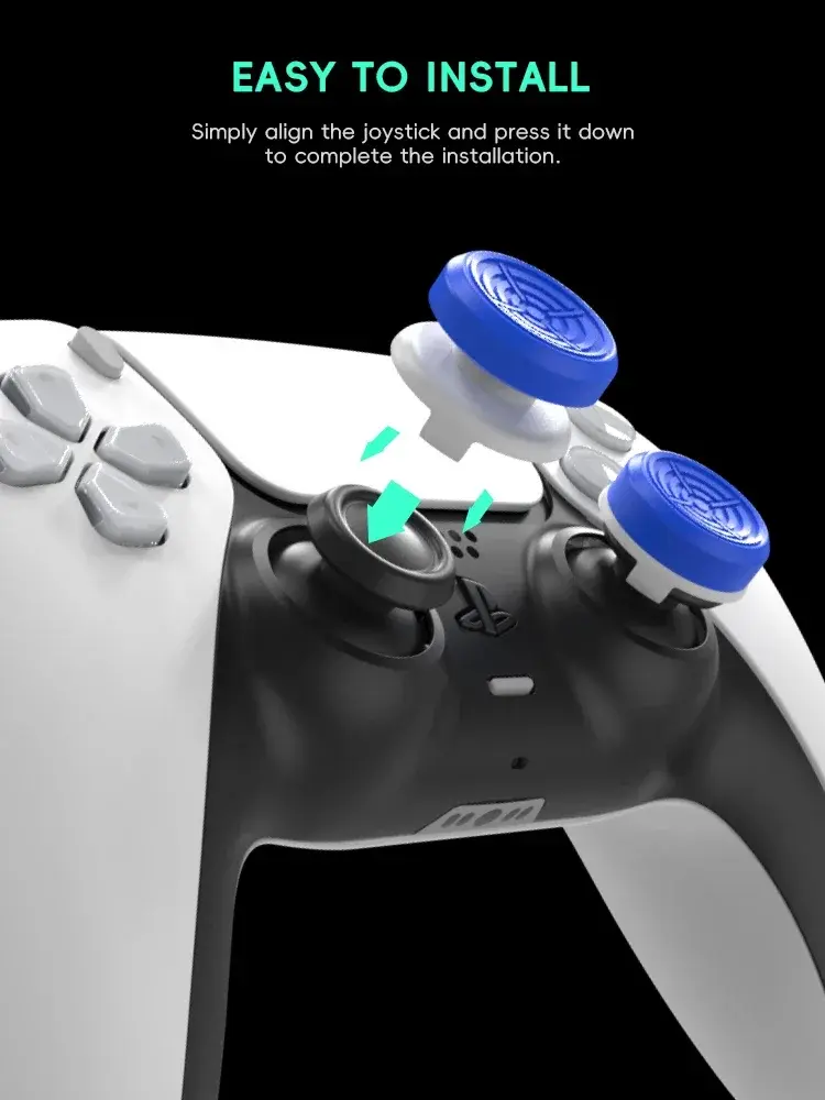 PS4 PS5 Performance Thumb Grips (2-Pack) - High & Low Rise Anti-Slip Joystick Covers for Enhanced Control