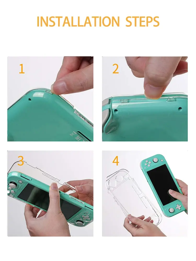 Protective Cover For compatible-Switch Lite  Game Console Transparent PC Crystal Shell for Switch Lite