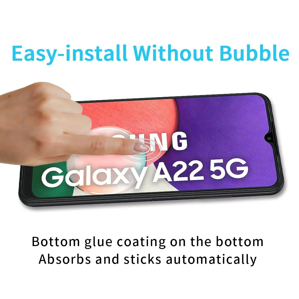 Screen Protector For Samsung Galaxy A22 5G Tempered Glass HD Crystal Clear 9H High Aluminum Anti Scratch Case Friendly