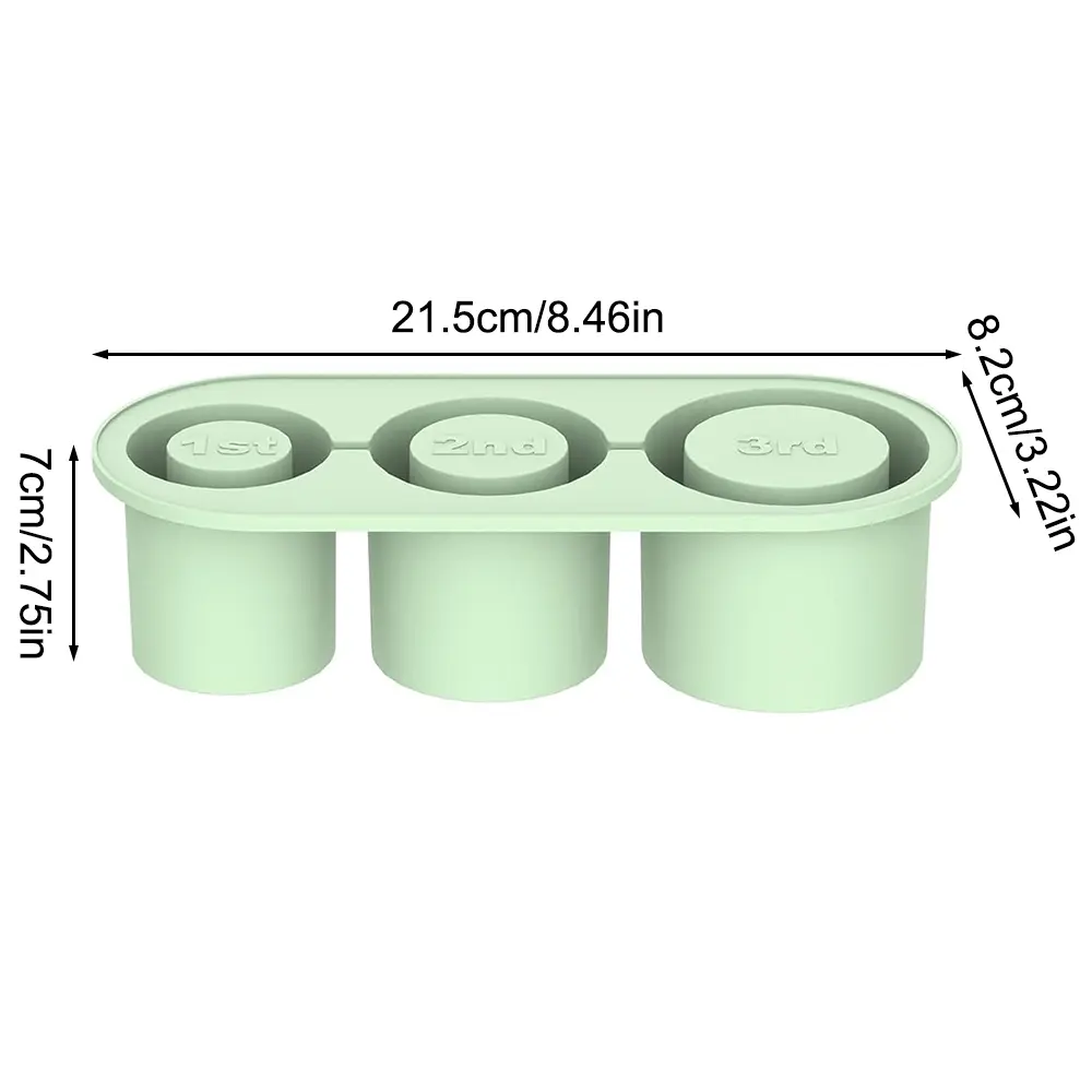 3-Pack Silicone Ice Cube Molds with Lids - Round Tube Ice Trays for Whiskey, Cocktails, Coffee (BPA-Free)