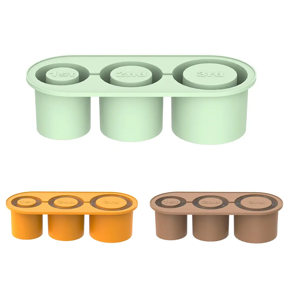 3-Pack Silicone Ice Cube Molds with Lids - Round Tube Ice Trays for Whiskey, Cocktails, Coffee (BPA-Free)