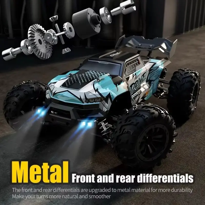 1:16 4WD RC Car 70KM/H Or 50KM/H With LED Remote Control Cars High Speed Drift Monster 4x4 Truck For Kids VS Wltoys 144001 Toys