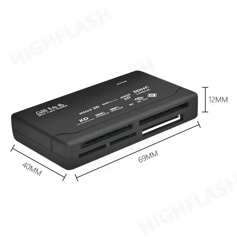 Lector De Tarjetas Todo En Uno USB 2,0 Adaptador De Lector De Tarjetas SD Compatible TF CF SD Mini SD SDHC MMC MS XD