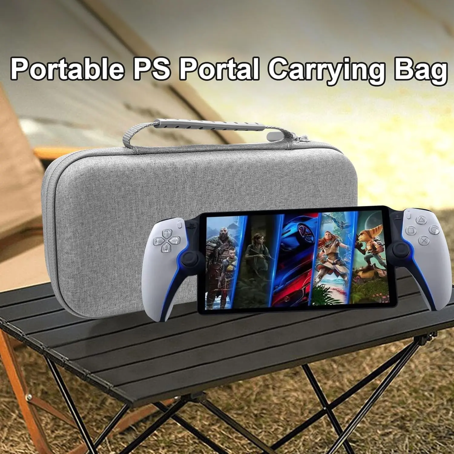 DOBE Carrying Case TP5-3552 for Playstation Portal Eggshell Series Handle，EVA Shockproof Protective Handheld Travel Bag