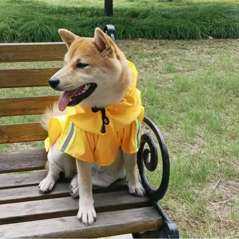 Small Medium Large Dog Raincoat Convenient Reflective Pet Rainy Dog Clothes Outdoor Waterproof Cape Pet Raincoat