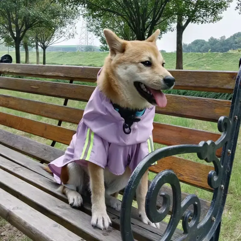 Small Medium Large Dog Raincoat Convenient Reflective Pet Rainy Dog Clothes Outdoor Waterproof Cape Pet Raincoat