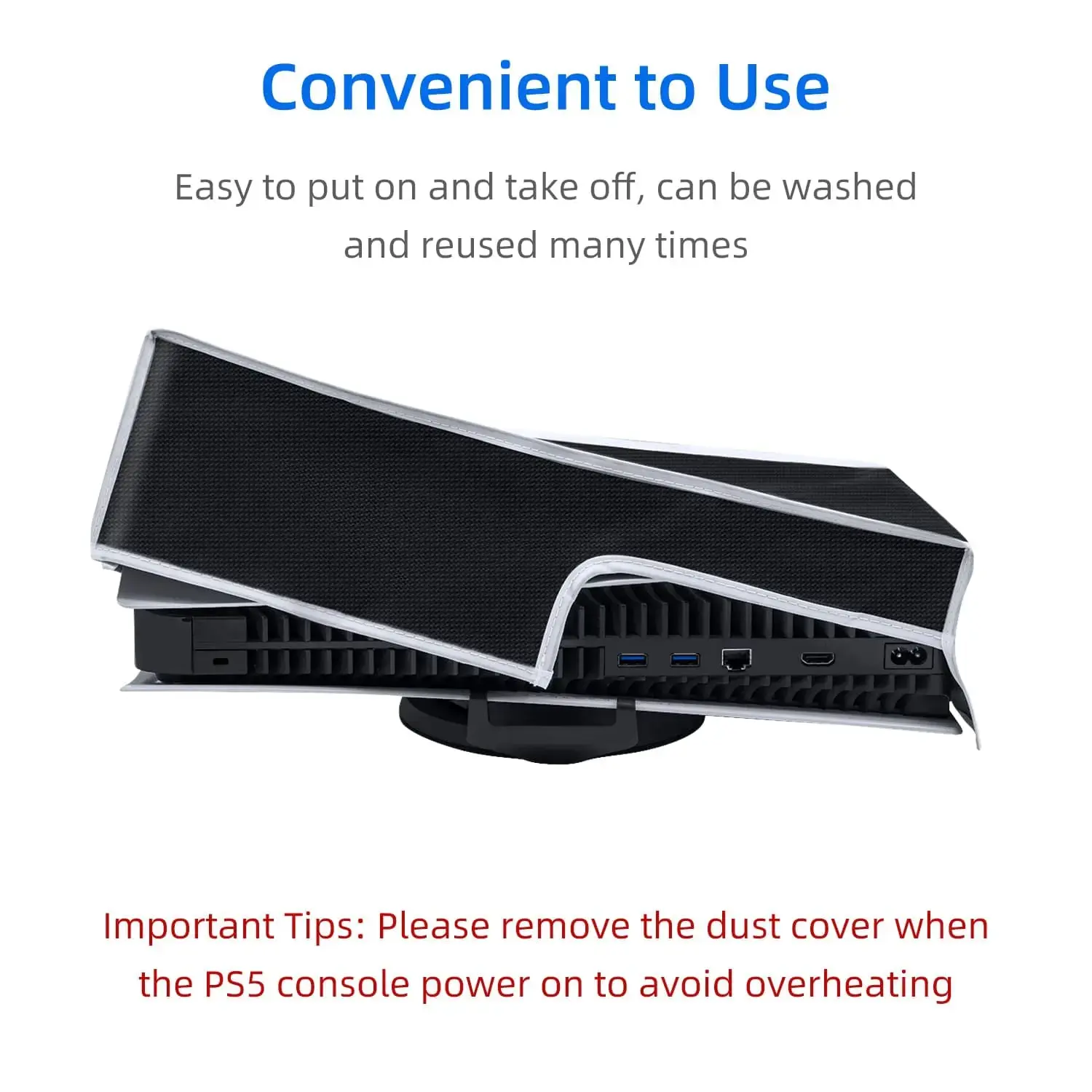 Dust Cover for PS5 Console Horizontal Oxford Cloth Anti-Scratch Waterproof Protective Cases for Sony PlayStation 5 Accessories