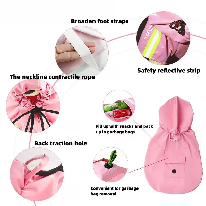Small Medium Large Dog Raincoat Convenient Reflective Pet Rainy Dog Clothes Outdoor Waterproof Cape Pet Raincoat