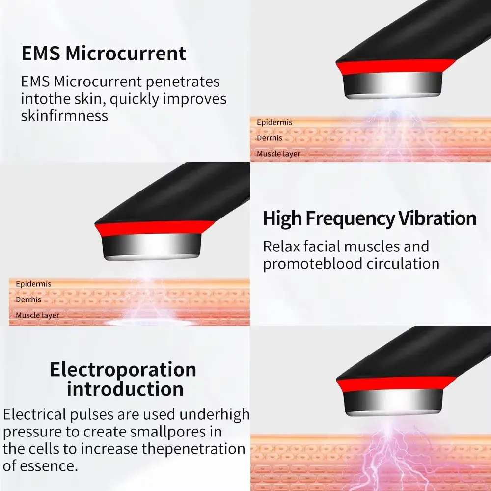 Booster Pro Led Facial Light Therapy 7 Colors Eye Beauty Wand Red Light Eye Massager for Skincare & Blue Rejuvenation Tool