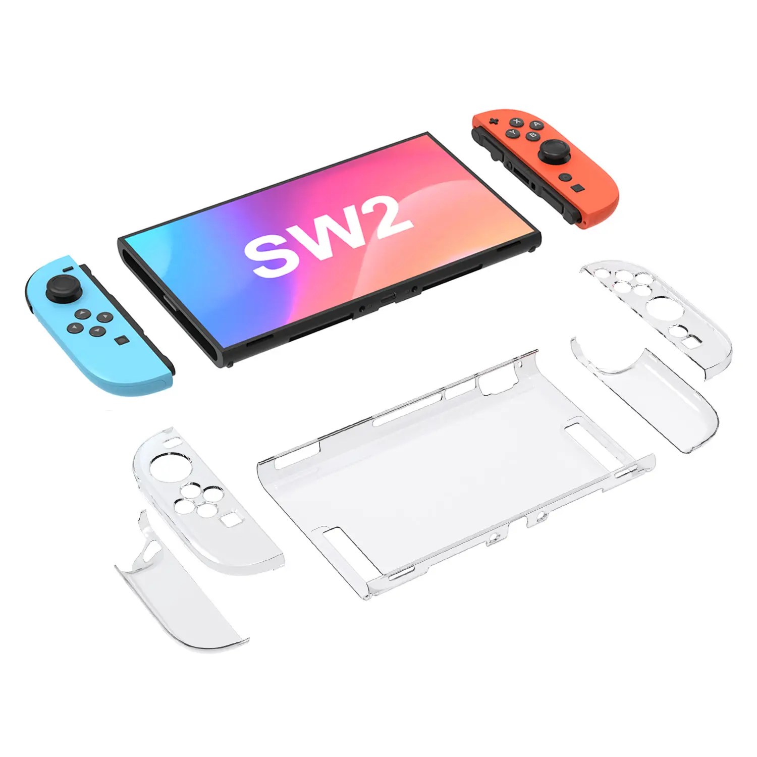 Protective Case Cover Accessories for Nintendo Switch 2 Console Anti-scratch Clear PC Hard Cases for Switch 2 Protective Shell