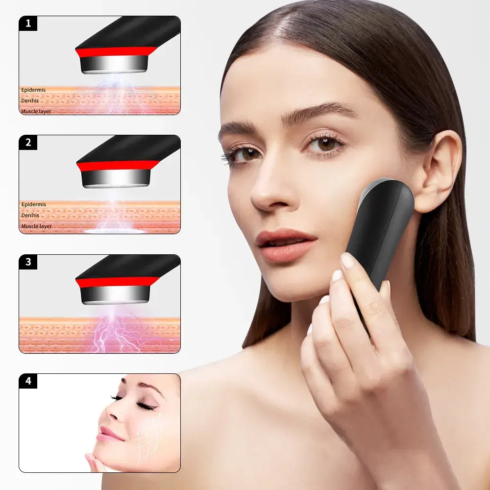Booster Pro Led Facial Light Therapy 7 Colors Eye Beauty Wand Red Light Eye Massager for Skincare & Blue Rejuvenation Tool