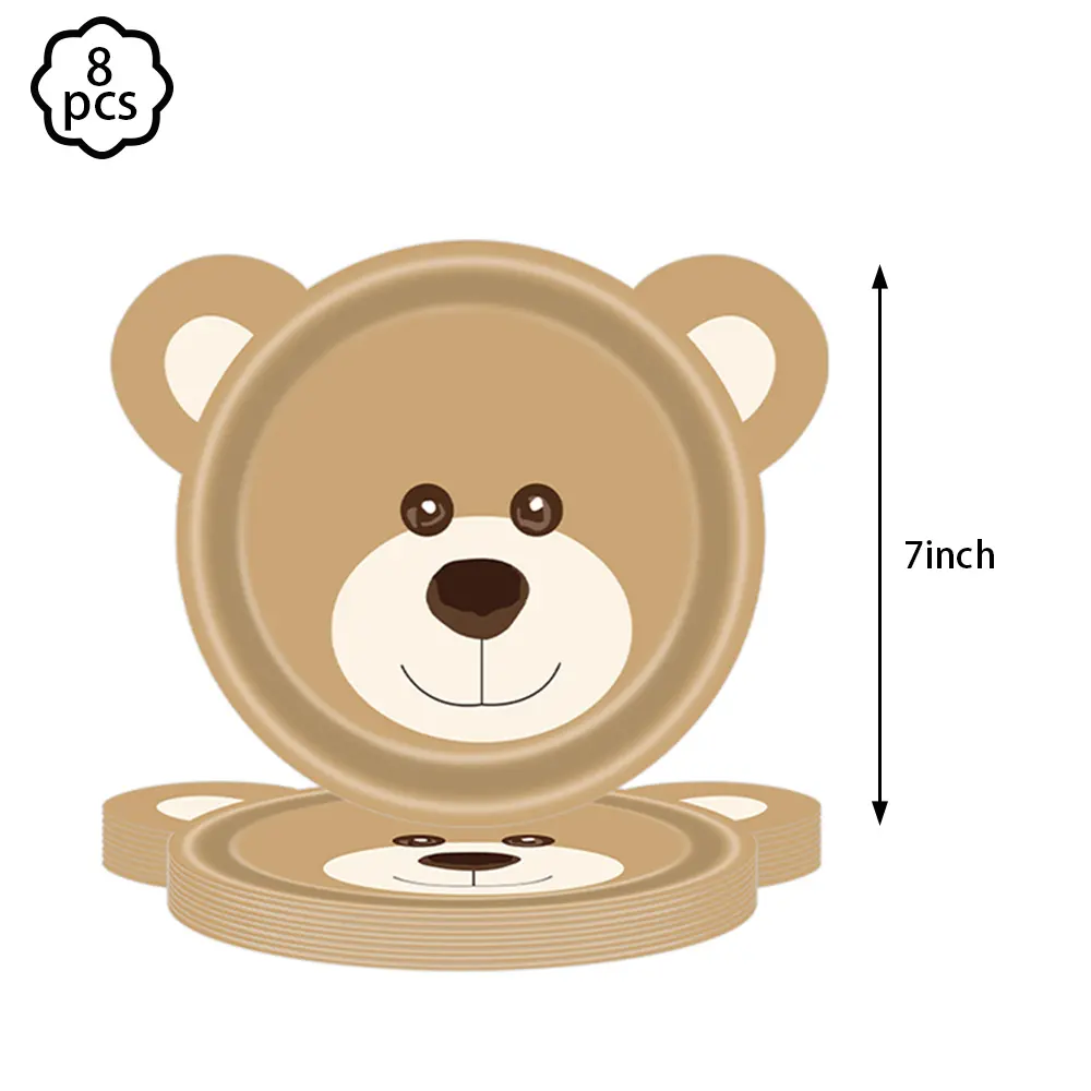 Coffee Brown Teddy Bear Balloon Number Heart Balloon set kid Birthday Party Decoration Baby Shower wedding Valentine's Day decor