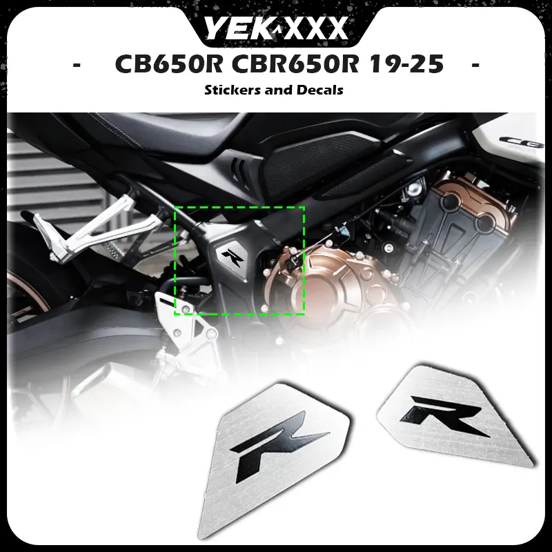 For Honda CB650R CBR650R 2019-2025 - Stainless Steel Frame Side Cover Trim Covers with R Type R Emblem Stickers