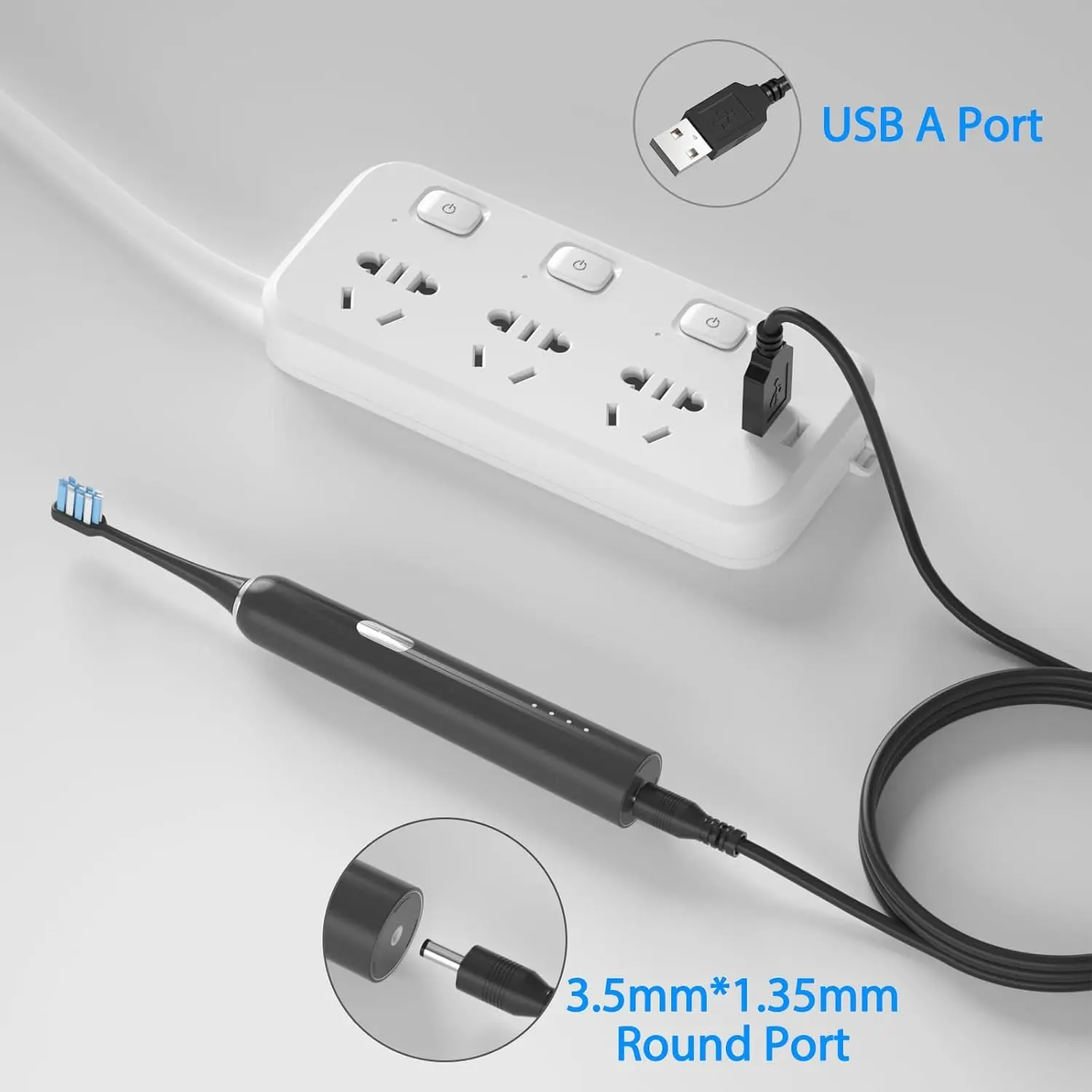 Electric Toothbrush Charger Cable Replacement for Fairywill FW-507/508/917/D1/D3/D7/D8/E6/E10/E11/2011/2001/P10/P11/T9/B1/K5 KID